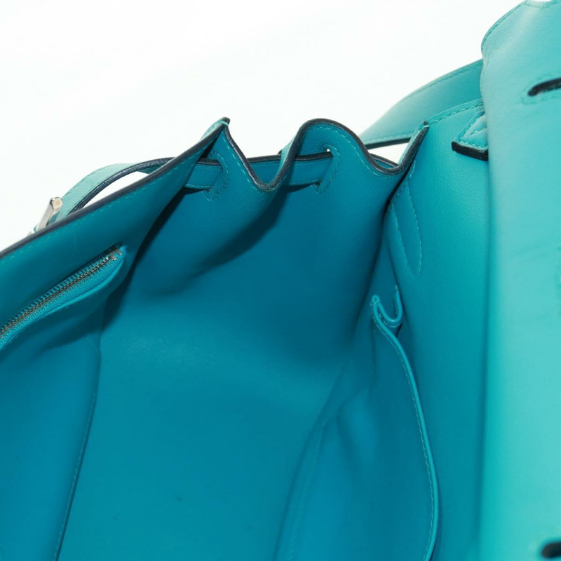 【日本直送】愛馬仕 Gypsy Shiel 28 肩背包 Swift 綠松石藍 銀色 正品 165659SM-26