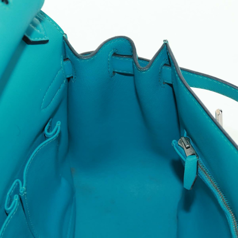 【日本直送】愛馬仕 Gypsy Shiel 28 肩背包 Swift 綠松石藍 銀色 正品 165659SM-27