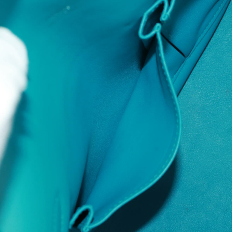 【日本直送】愛馬仕 Gypsy Shiel 28 肩背包 Swift 綠松石藍 銀色 正品 165659SM-28