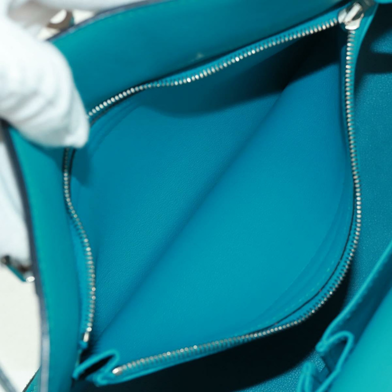 【日本直送】愛馬仕 Gypsy Shiel 28 肩背包 Swift 綠松石藍 銀色 正品 165659SM-30