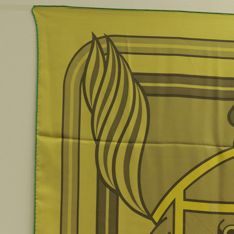 【日本直送】愛馬仕 (HERMES) 140 方形絲巾 (Carre 140 Scarf) “QUADRIGE” 真絲 綠色 Auth 166363V-1