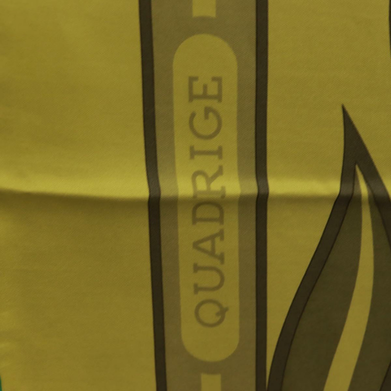 【日本直送】愛馬仕 (HERMES) 140 方形絲巾 (Carre 140 Scarf) “QUADRIGE” 真絲 綠色 Auth 166363V-11