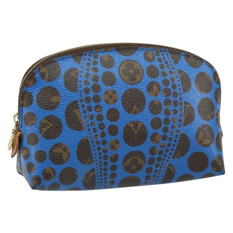 路易威登 Monogram Yayoi Kusama Pochette Cosmetic PM 藍色 M47345 Auth 166382