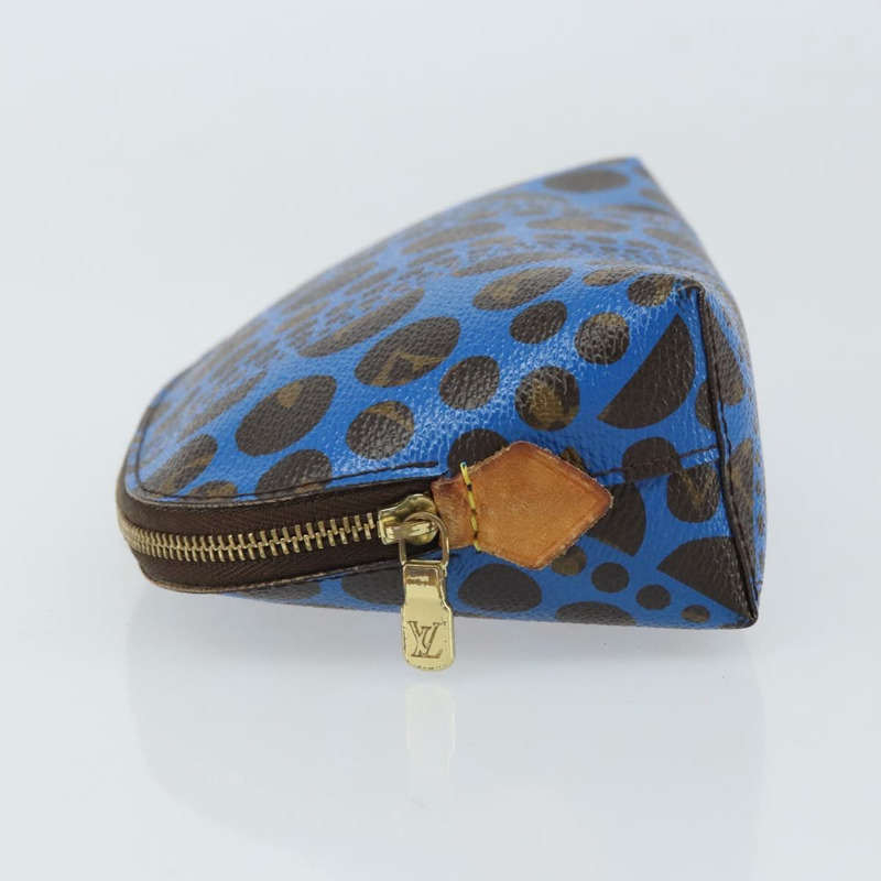 【日本直送】路易威登 Monogram Yayoi Kusama Pochette Cosmetic PM 藍色 M47345 Auth 166382-3