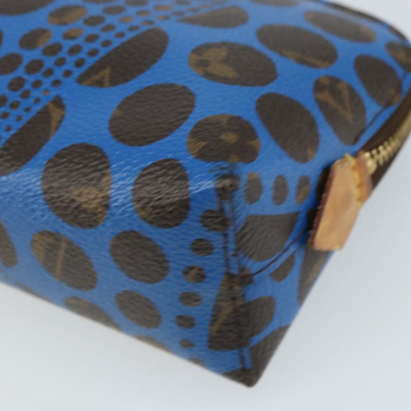 【日本直送】路易威登 Monogram Yayoi Kusama Pochette Cosmetic PM 藍色 M47345 Auth 166382-6
