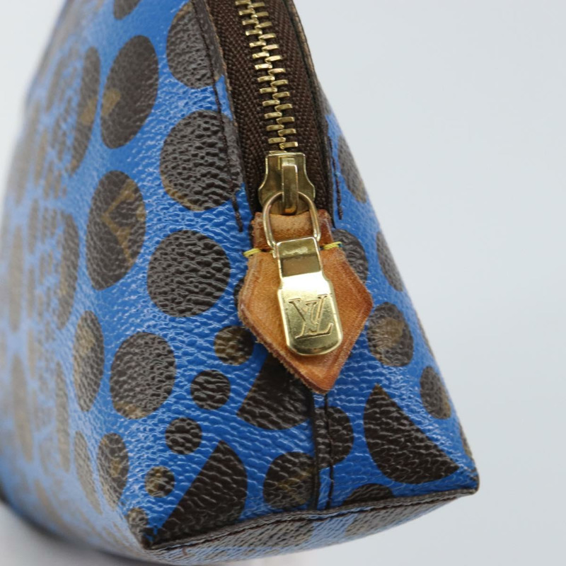 【日本直送】路易威登 Monogram Yayoi Kusama Pochette Cosmetic PM 藍色 M47345 Auth 166382-7