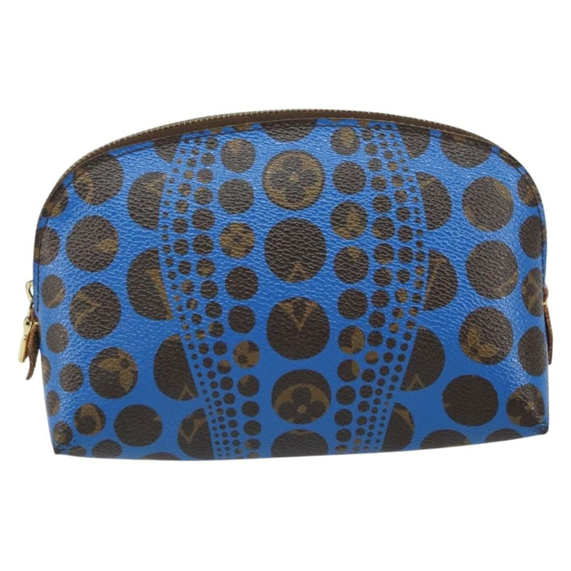 【日本直送】路易威登 Monogram Yayoi Kusama Pochette Cosmetic PM 藍色 M47345 Auth 166382-12