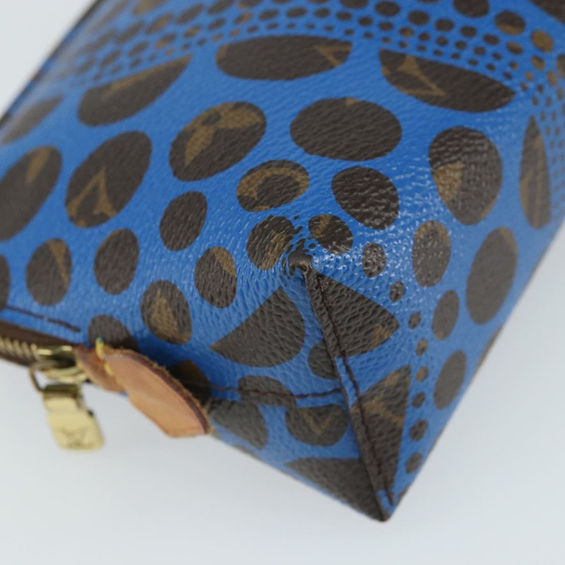 【日本直送】路易威登 Monogram Yayoi Kusama Pochette Cosmetic PM 藍色 M47345 Auth 166382-13