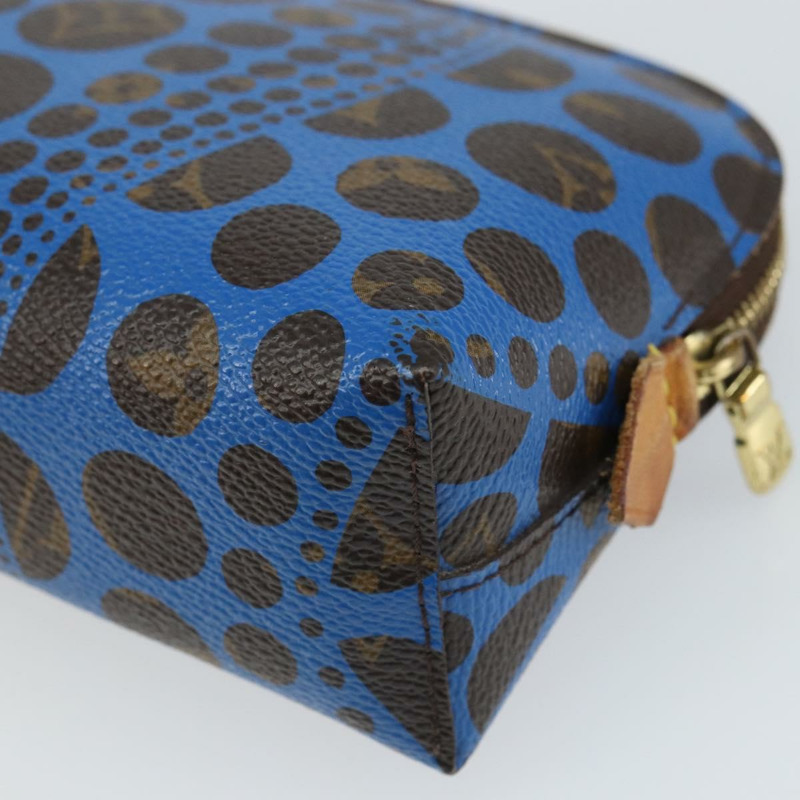 【日本直送】路易威登 Monogram Yayoi Kusama Pochette Cosmetic PM 藍色 M47345 Auth 166382-14