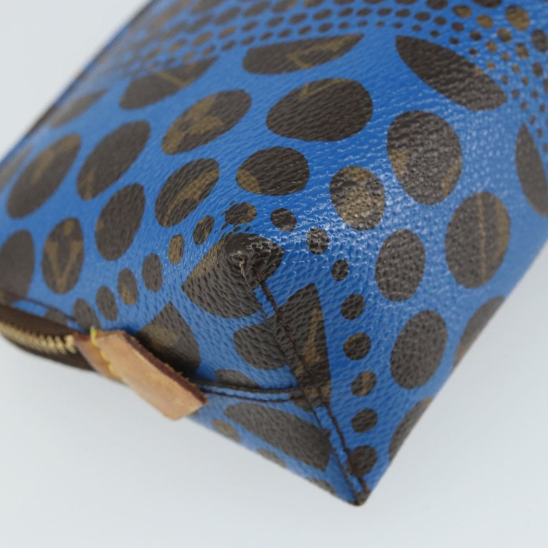 【日本直送】路易威登 Monogram Yayoi Kusama Pochette Cosmetic PM 藍色 M47345 Auth 166382-15
