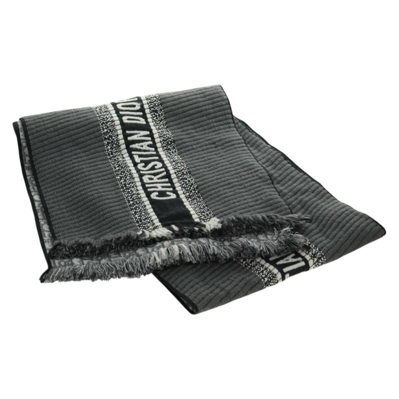 【日本直送】Christian Dior Oblique 大羊毛圍巾 黑色 Auth am10653V-0