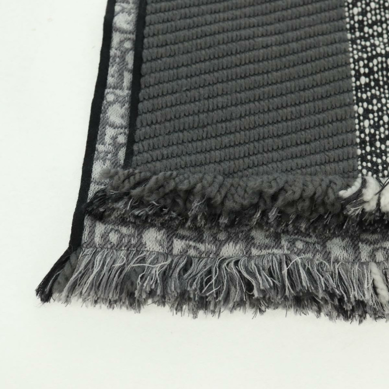 【日本直送】Christian Dior Oblique 大羊毛圍巾 黑色 Auth am10653V-2