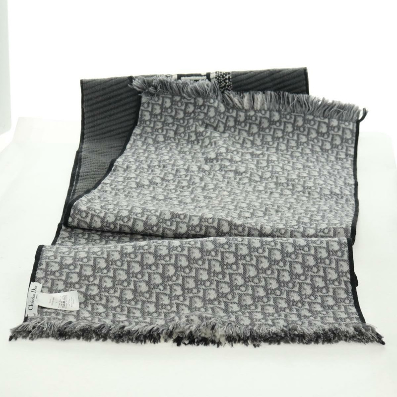 【日本直送】Christian Dior Oblique 大羊毛圍巾 黑色 Auth am10653V-10