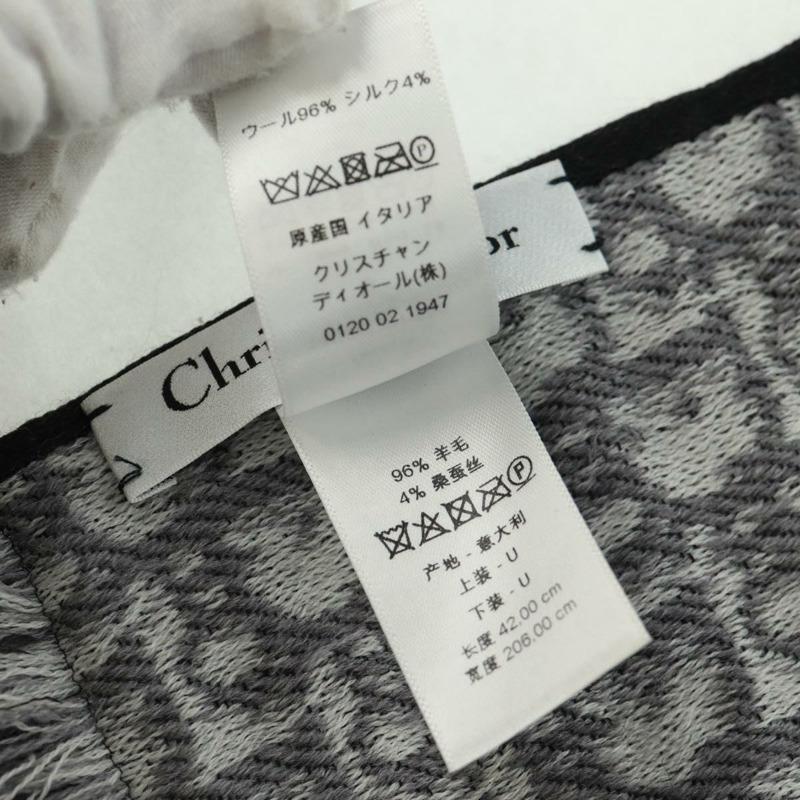 【日本直送】Christian Dior Oblique 大羊毛圍巾 黑色 Auth am10653V-21