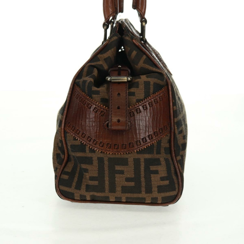 【日本直送】FENDI Zucca 帆布 Etnico 手提包黑棕色正品 am10630V-2
