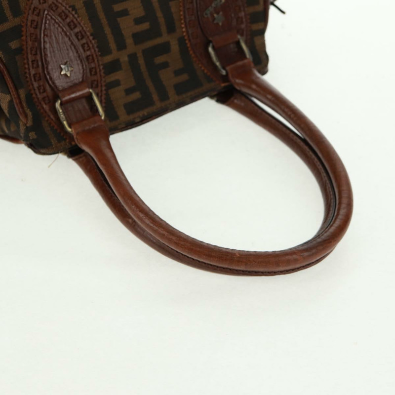 【日本直送】FENDI Zucca 帆布 Etnico 手提包黑棕色正品 am10630V-6