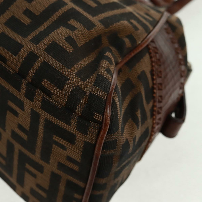 【日本直送】FENDI Zucca 帆布 Etnico 手提包黑棕色正品 am10630V-14