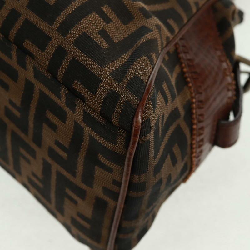 【日本直送】FENDI Zucca 帆布 Etnico 手提包黑棕色正品 am10630V-16