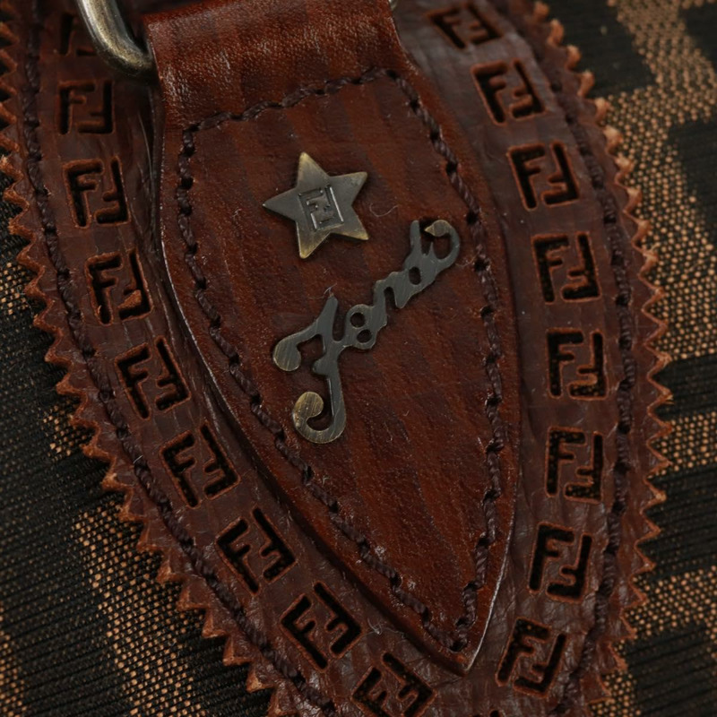 【日本直送】FENDI Zucca 帆布 Etnico 手提包黑棕色正品 am10630V-17