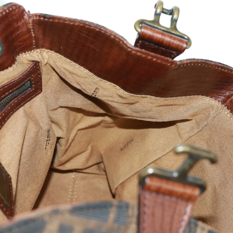 【日本直送】FENDI Zucca 帆布 Etnico 手提包黑棕色正品 am10630V-21