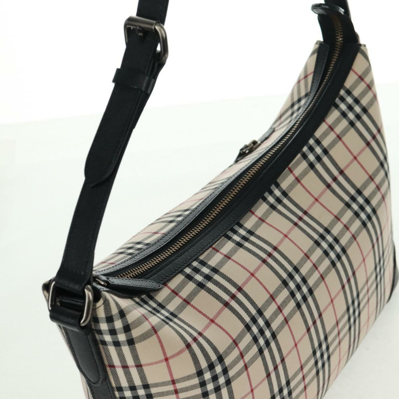 【日本直送】BURBERRY Nova 格紋單肩包帆布皮革米色黑色正品 am10644V-5