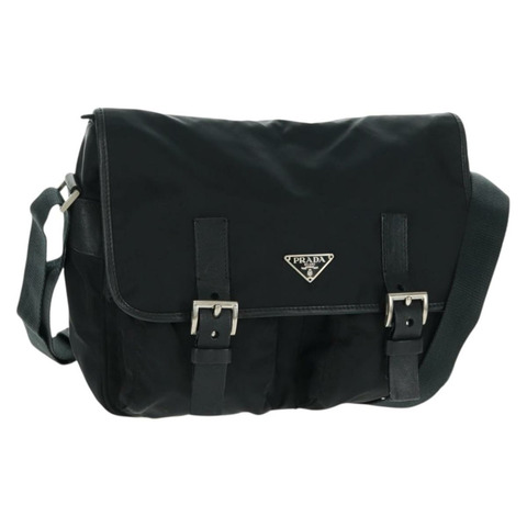 PRADA 單肩包 尼龍 黑色 銀色 正品 am10614V