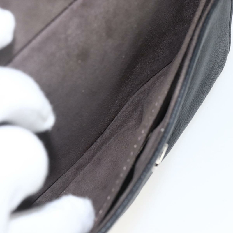 【日本直送】FENDI 鏈條雙排迷你法國棍包 皮革 2way 黑色 米色 Auth ka1695M-23