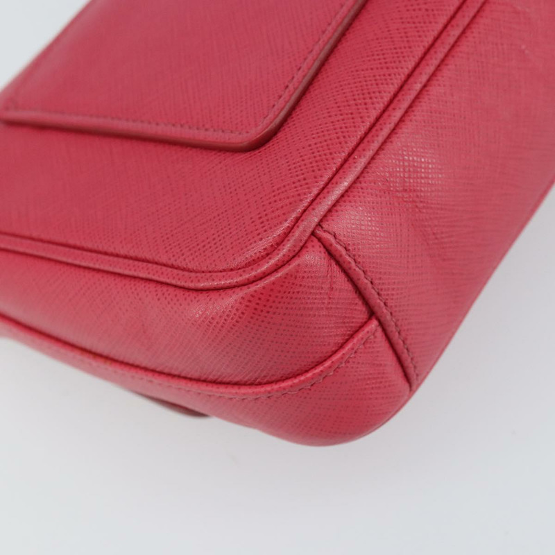 【日本直送】PRADA 鏈條單肩包 Safiano 皮革 粉紅色 銀色 正品 ka1645V-8