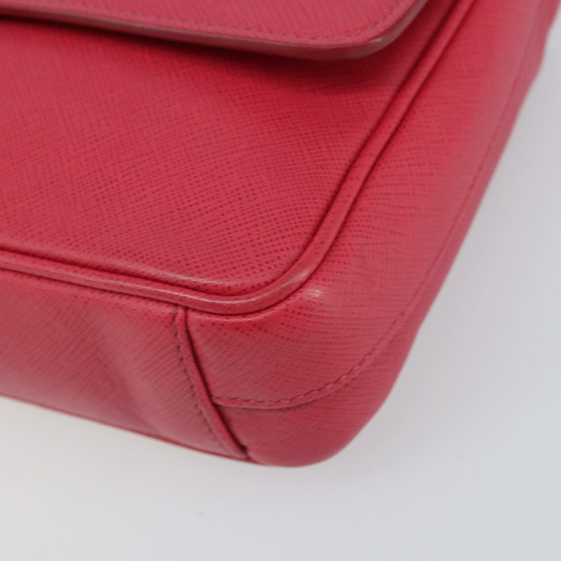 【日本直送】PRADA 鏈條單肩包 Safiano 皮革 粉紅色 銀色 正品 ka1645V-14