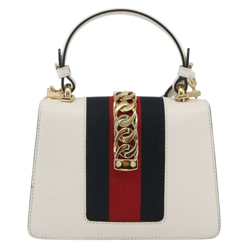 【日本直送】GUCCI Silvi Sherry Line 手袋 皮革 兩用 白色 金色 470270 正品 ka1643M-1