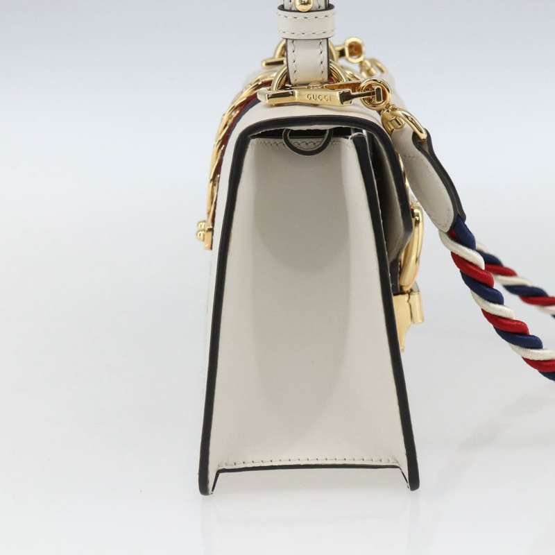 【日本直送】GUCCI Silvi Sherry Line 手袋 皮革 兩用 白色 金色 470270 正品 ka1643M-2