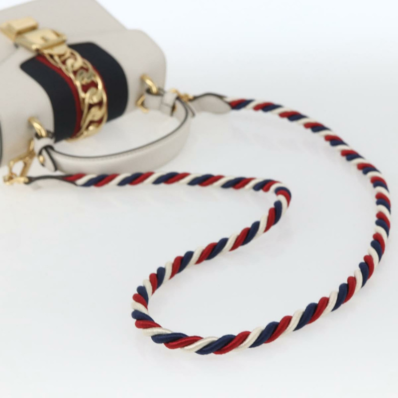 【日本直送】GUCCI Silvi Sherry Line 手袋 皮革 兩用 白色 金色 470270 正品 ka1643M-7