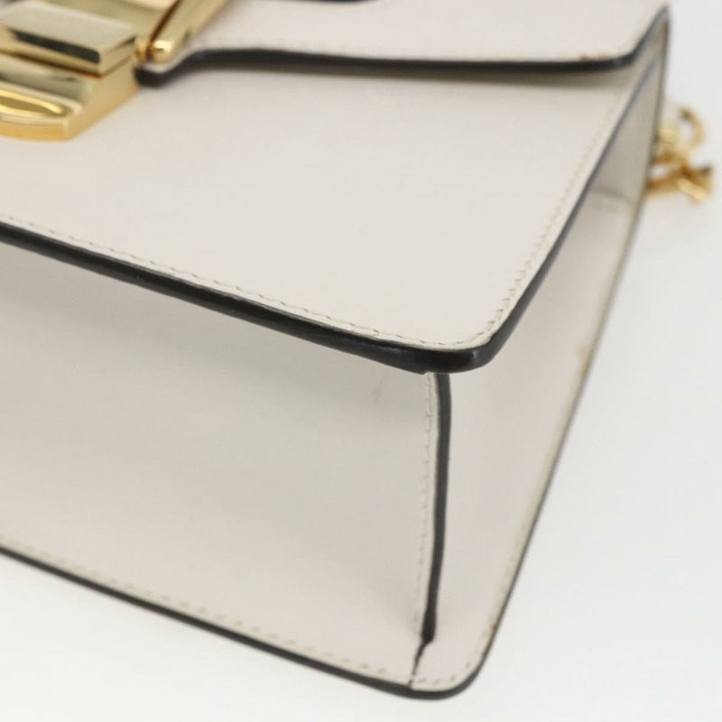 【日本直送】GUCCI Silvi Sherry Line 手袋 皮革 兩用 白色 金色 470270 正品 ka1643M-8