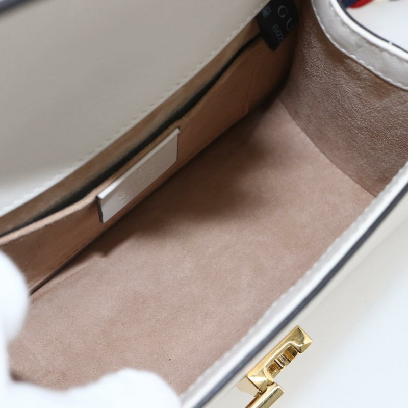 【日本直送】GUCCI Silvi Sherry Line 手袋 皮革 兩用 白色 金色 470270 正品 ka1643M-9