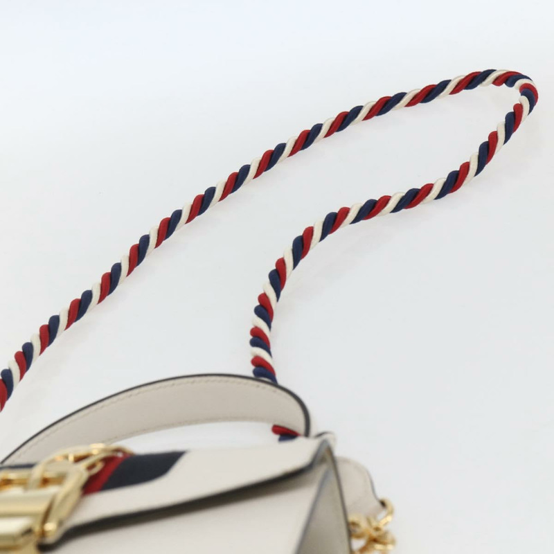 【日本直送】GUCCI Silvi Sherry Line 手袋 皮革 兩用 白色 金色 470270 正品 ka1643M-14