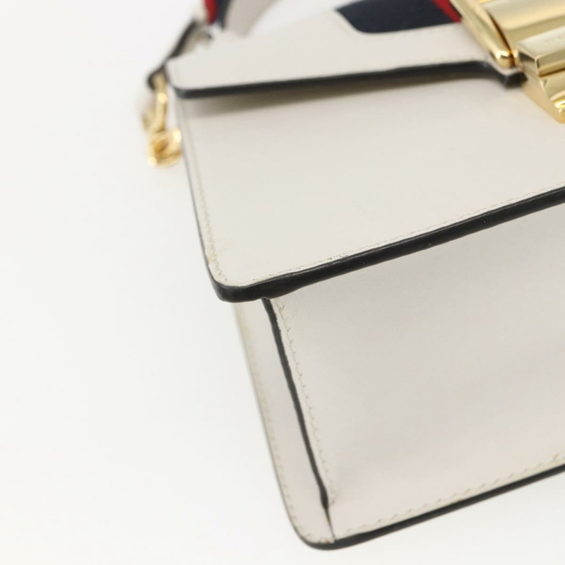 【日本直送】GUCCI Silvi Sherry Line 手袋 皮革 兩用 白色 金色 470270 正品 ka1643M-15