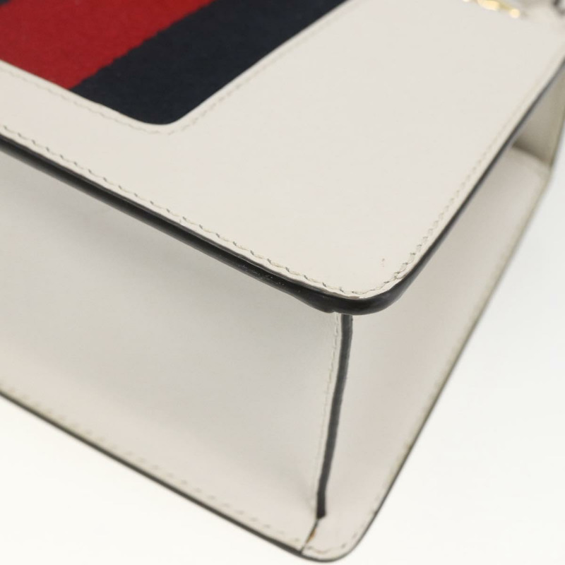 【日本直送】GUCCI Silvi Sherry Line 手袋 皮革 兩用 白色 金色 470270 正品 ka1643M-16