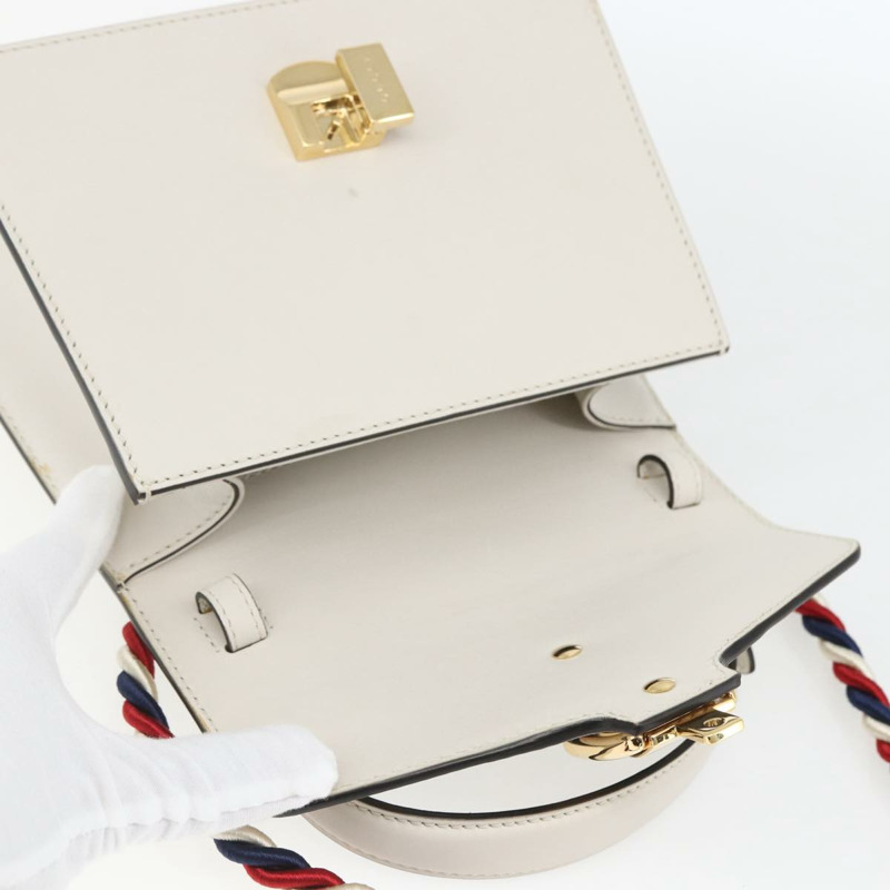 【日本直送】GUCCI Silvi Sherry Line 手袋 皮革 兩用 白色 金色 470270 正品 ka1643M-18