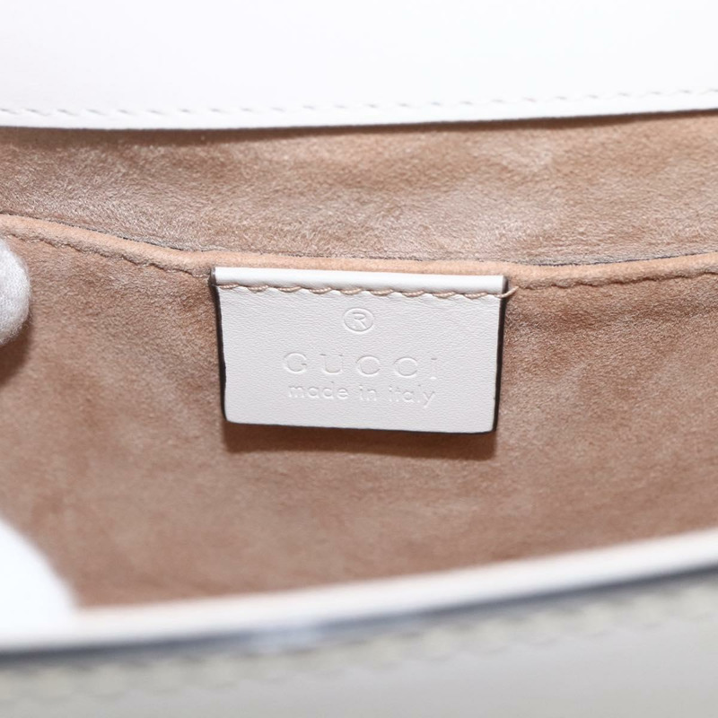 【日本直送】GUCCI Silvi Sherry Line 手袋 皮革 兩用 白色 金色 470270 正品 ka1643M-19