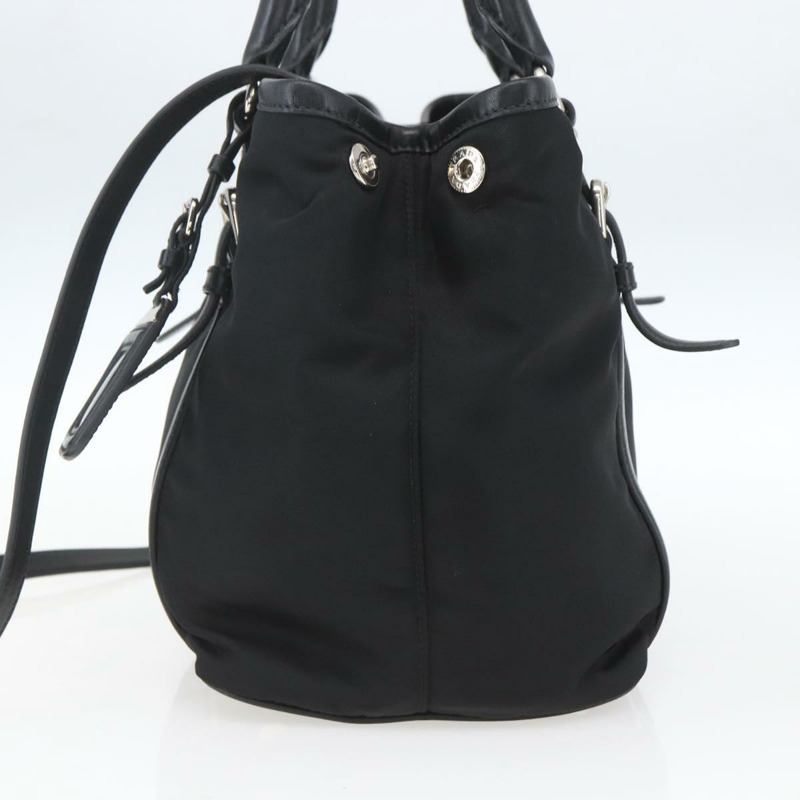 【日本直送】PRADA 尼龍手提包 2way 黑色銀色 Auth ka1605V-3