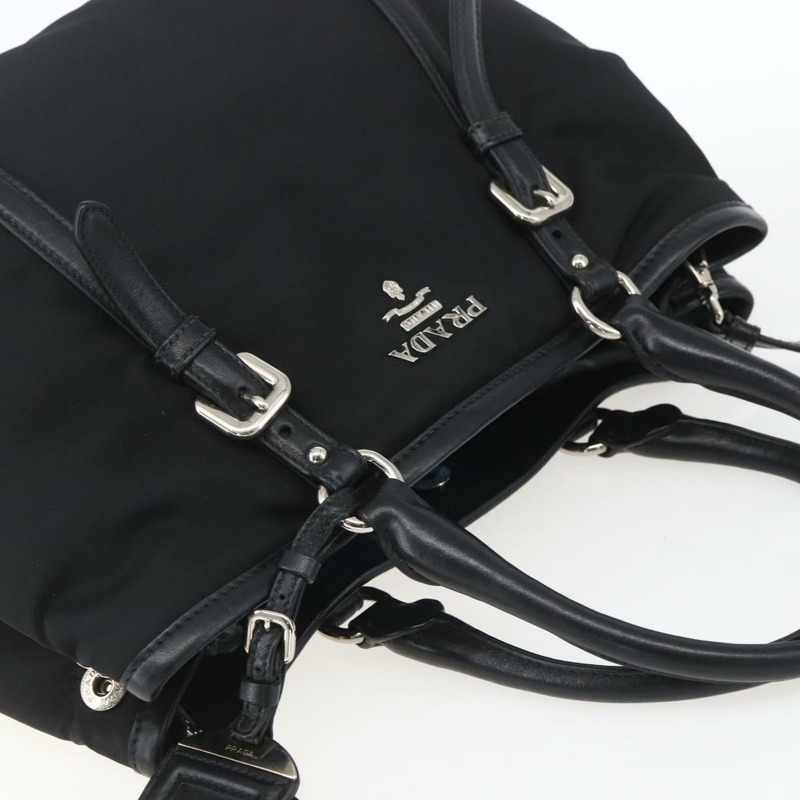 【日本直送】PRADA 尼龍手提包 2way 黑色銀色 Auth ka1605V-5