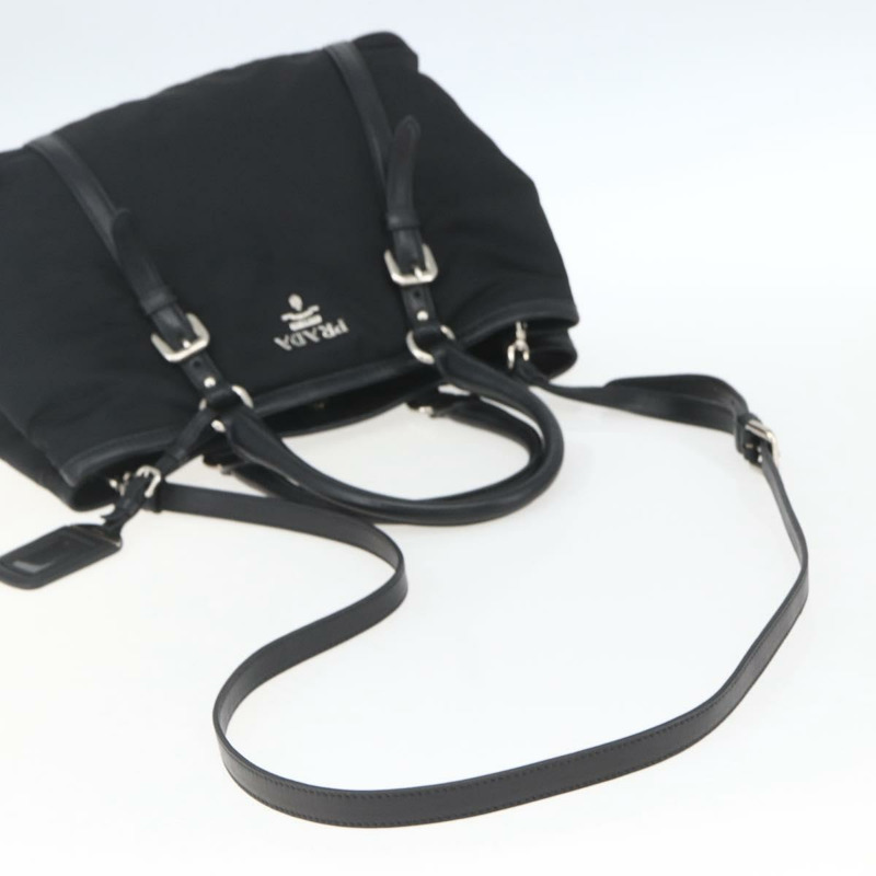 【日本直送】PRADA 尼龍手提包 2way 黑色銀色 Auth ka1605V-7