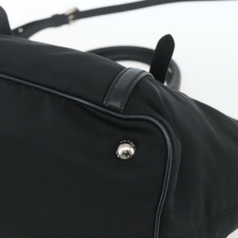 【日本直送】PRADA 尼龍手提包 2way 黑色銀色 Auth ka1605V-8