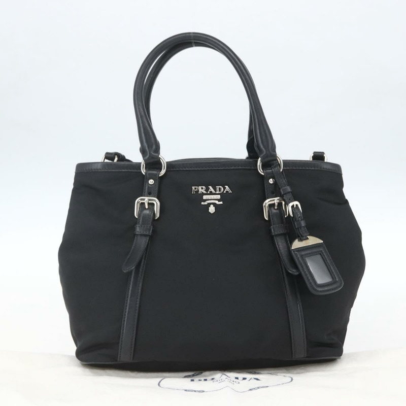 【日本直送】PRADA 尼龍手提包 2way 黑色銀色 Auth ka1605V-11