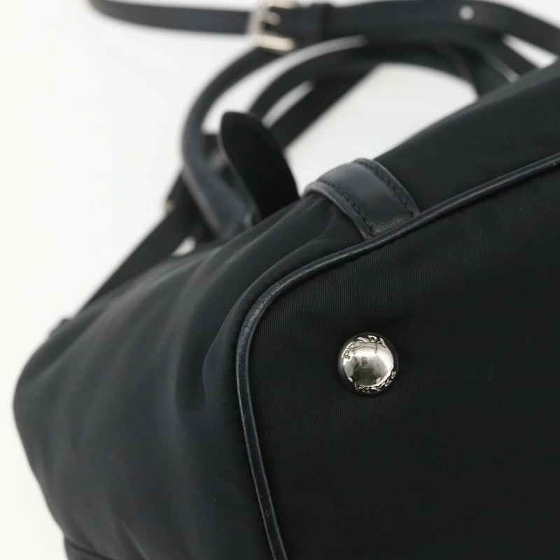 【日本直送】PRADA 尼龍手提包 2way 黑色銀色 Auth ka1605V-17
