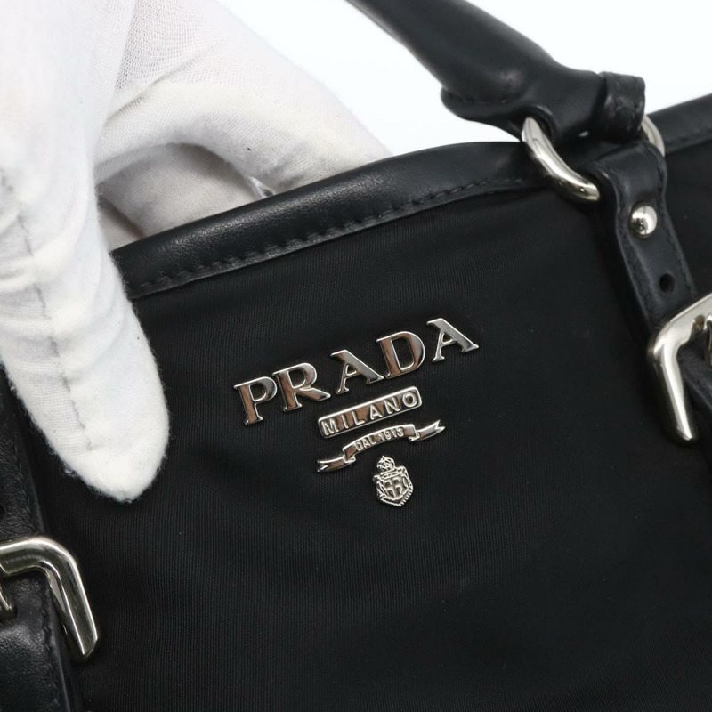 【日本直送】PRADA 尼龍手提包 2way 黑色銀色 Auth ka1605V-18