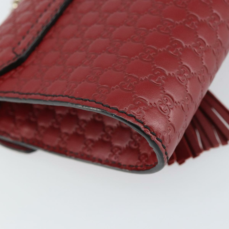 【日本直送】GUCCI 馬銜扣微型 GG 帆布 Emily 包 皮革 暢貨中心 紅色 449636 正品 ka1651-15