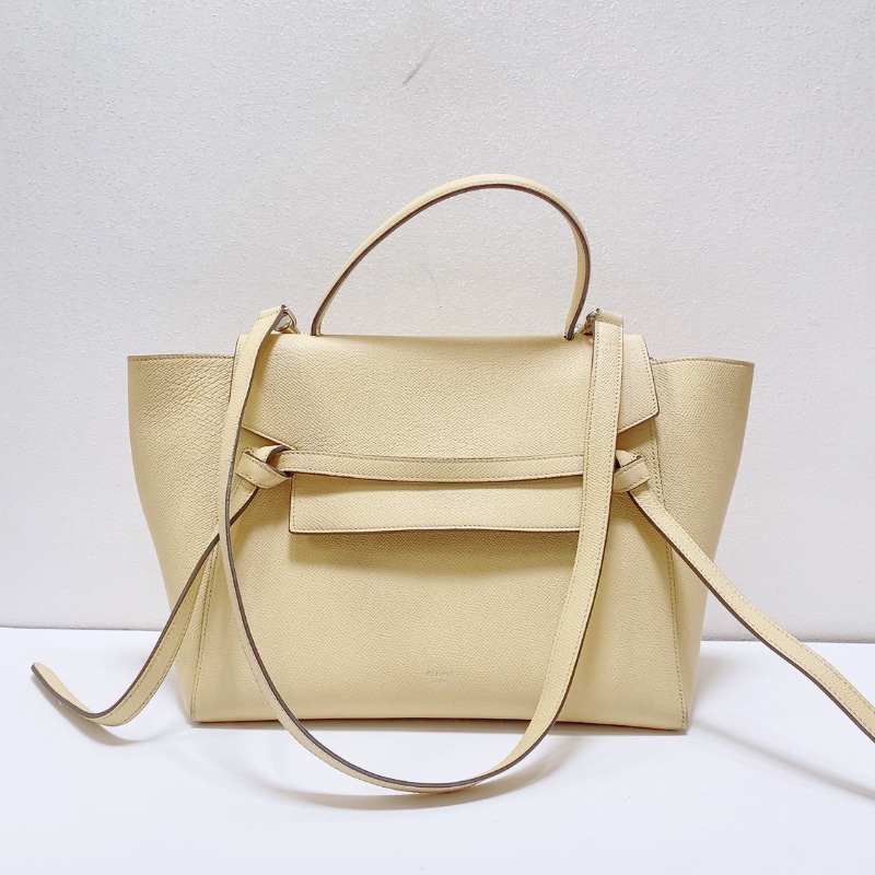 Celine奶茶色顆粒牛皮 手提肩背斜背包27×16×21 98新配件塵袋-1