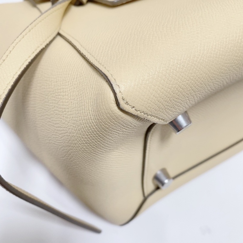 Celine奶茶色顆粒牛皮 手提肩背斜背包27×16×21 98新配件塵袋-3