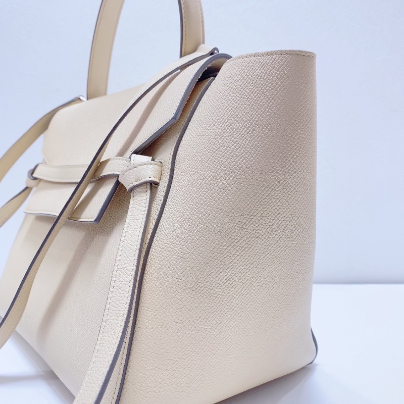 Celine奶茶色顆粒牛皮 手提肩背斜背包27×16×21 98新配件塵袋-4